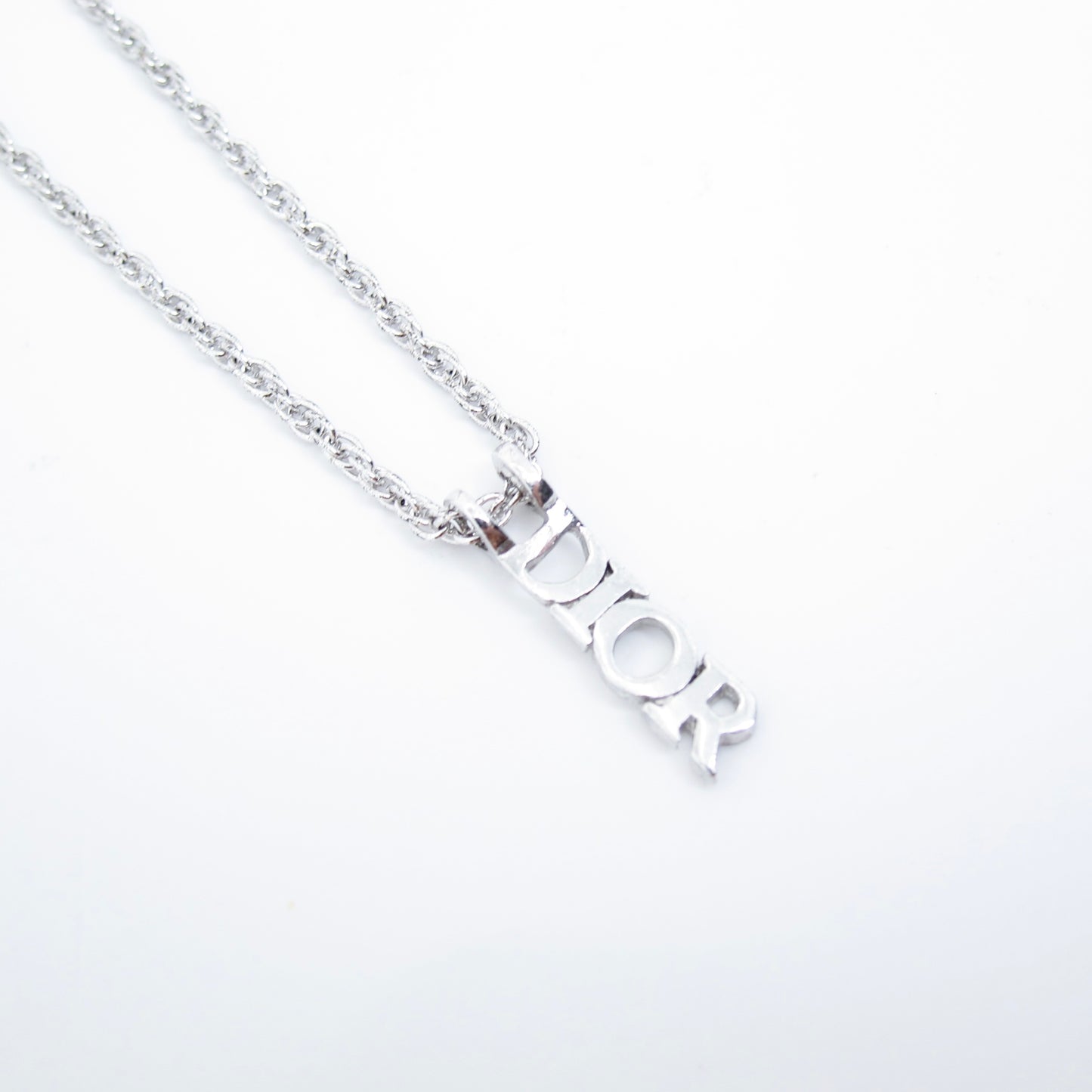 Christian Dior Vintage Dior Logo Silver Necklace
