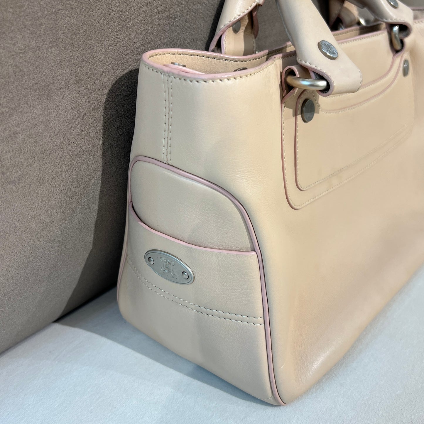 Celine Vintage Beige Pink Leather Boogie Bag