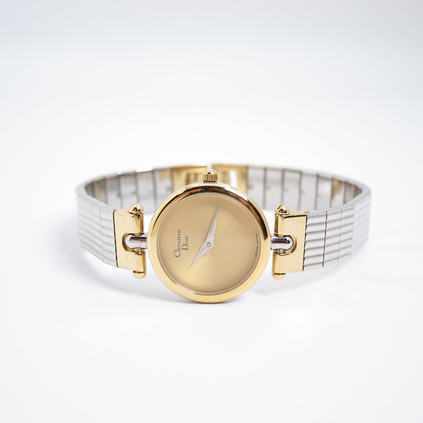 Christian Dior Vintage Round Golden Face Two Tone Watch