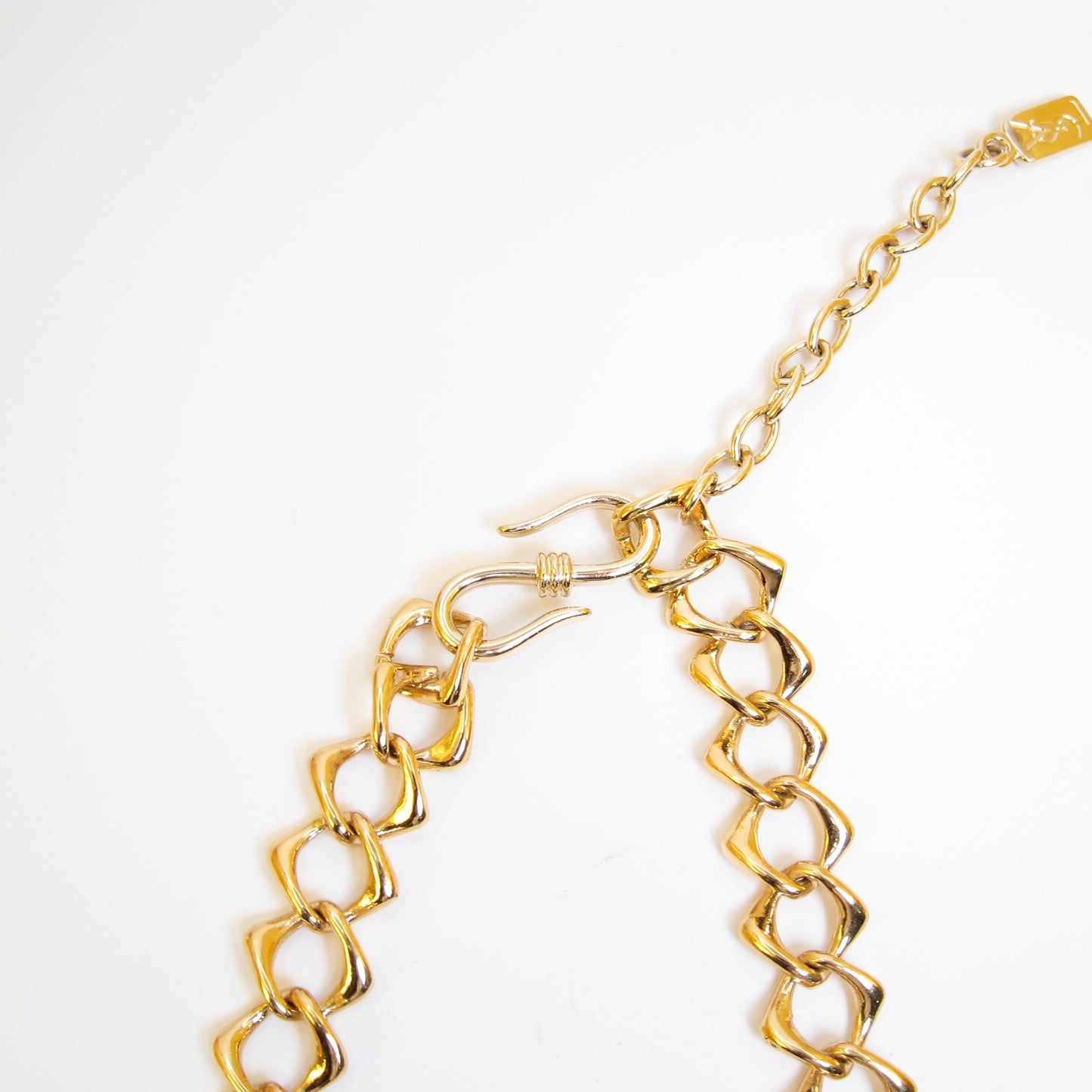 Yves Saint Laurent Vintage Rhinestone Motif Golden Necklace