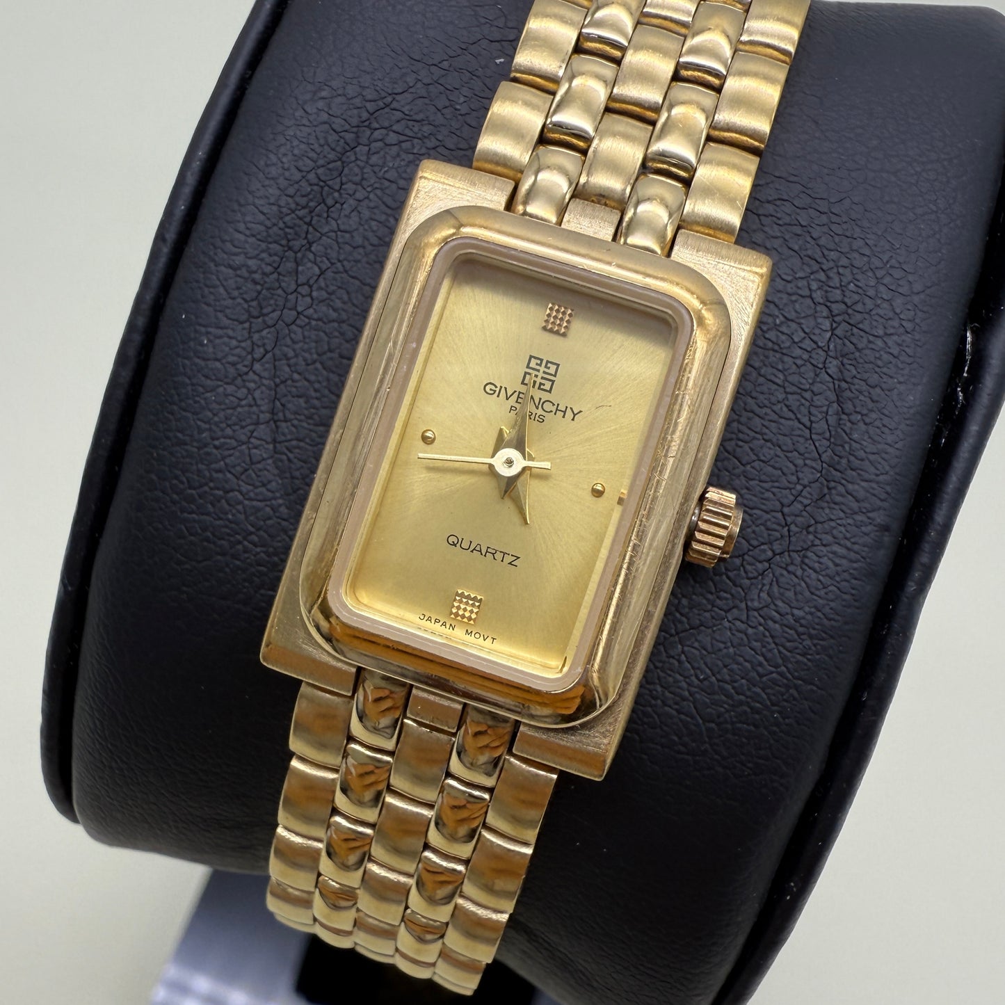 Givenchy Vintage Rectangle Yellow Face Golden Watch
