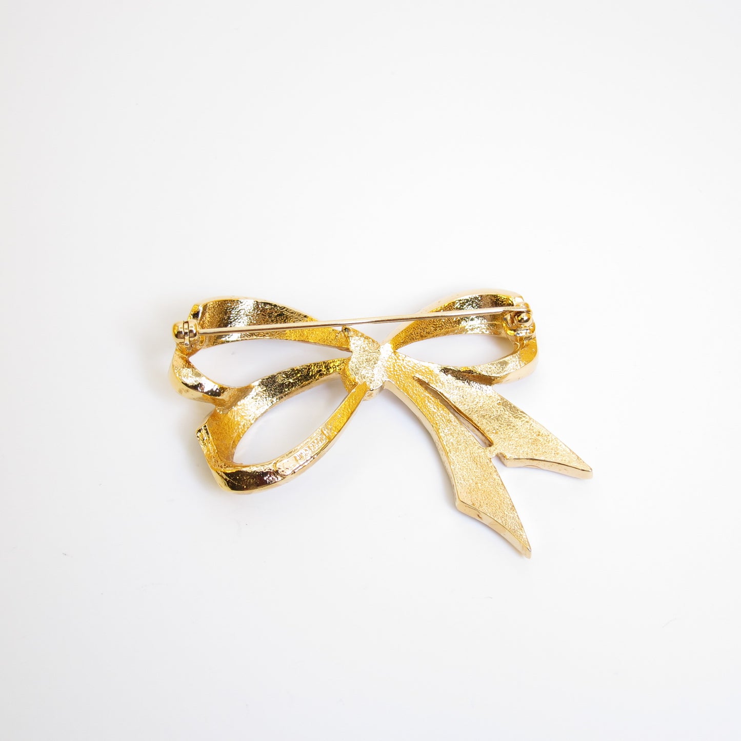 Nina Ricci Vintage Ribbon with Black and Rhinestone Golden Brooch