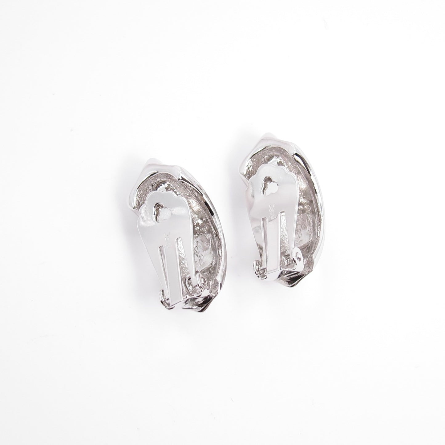 Yves Saint Laurent Vintage Stylish Silver Clip-on Earrings