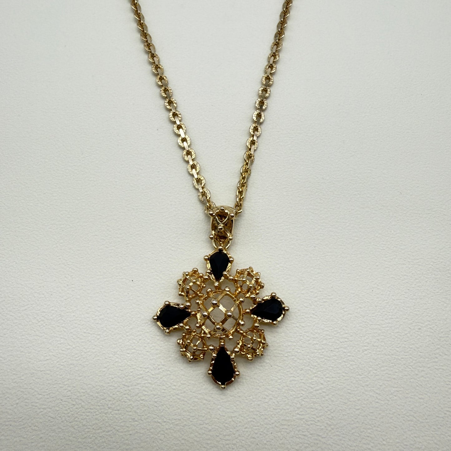 Yves Saint Laurent Vintage Black Stone and Golden Necklace
