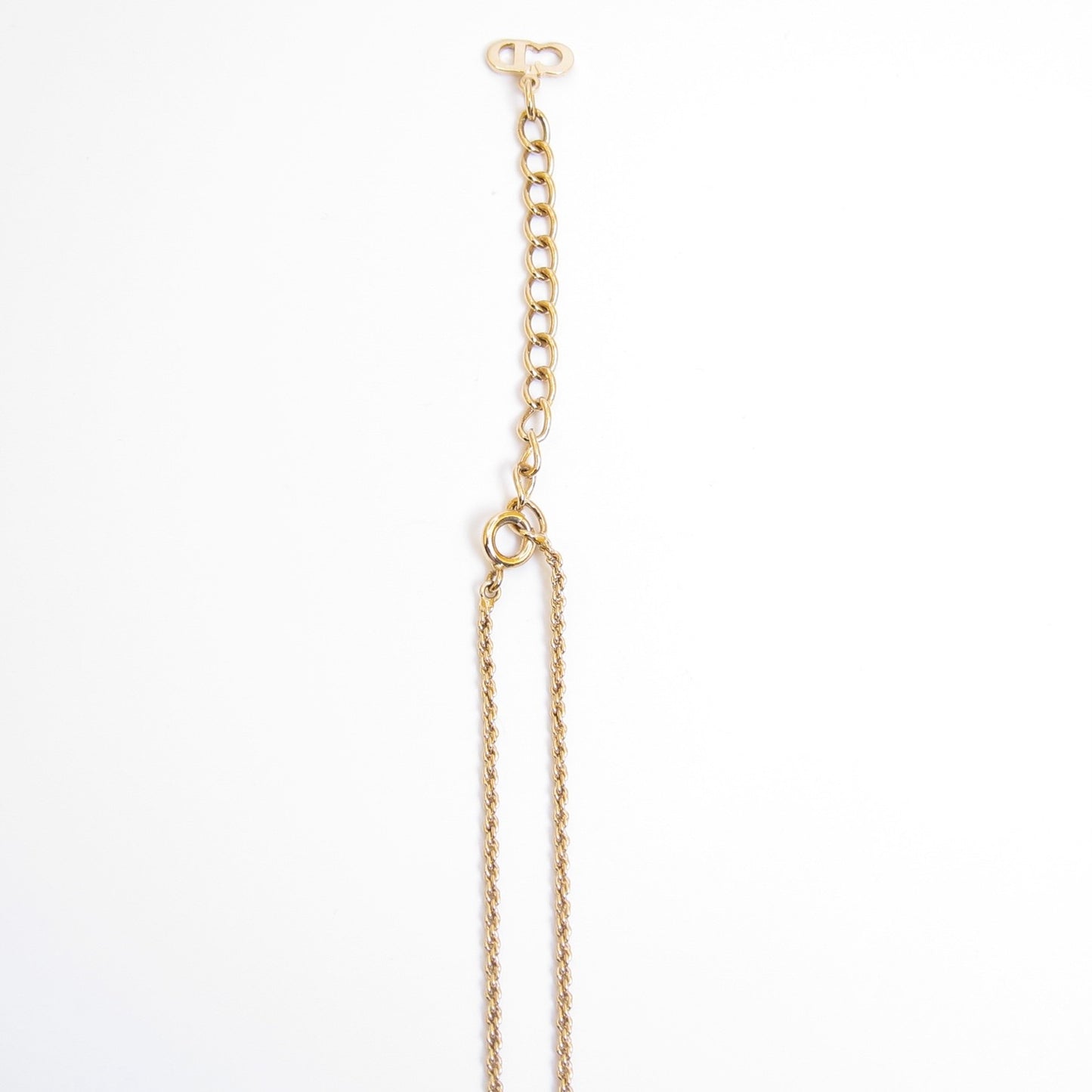 Christian Dior Vintage Stylish Black and Rhinestone Golden Necklace