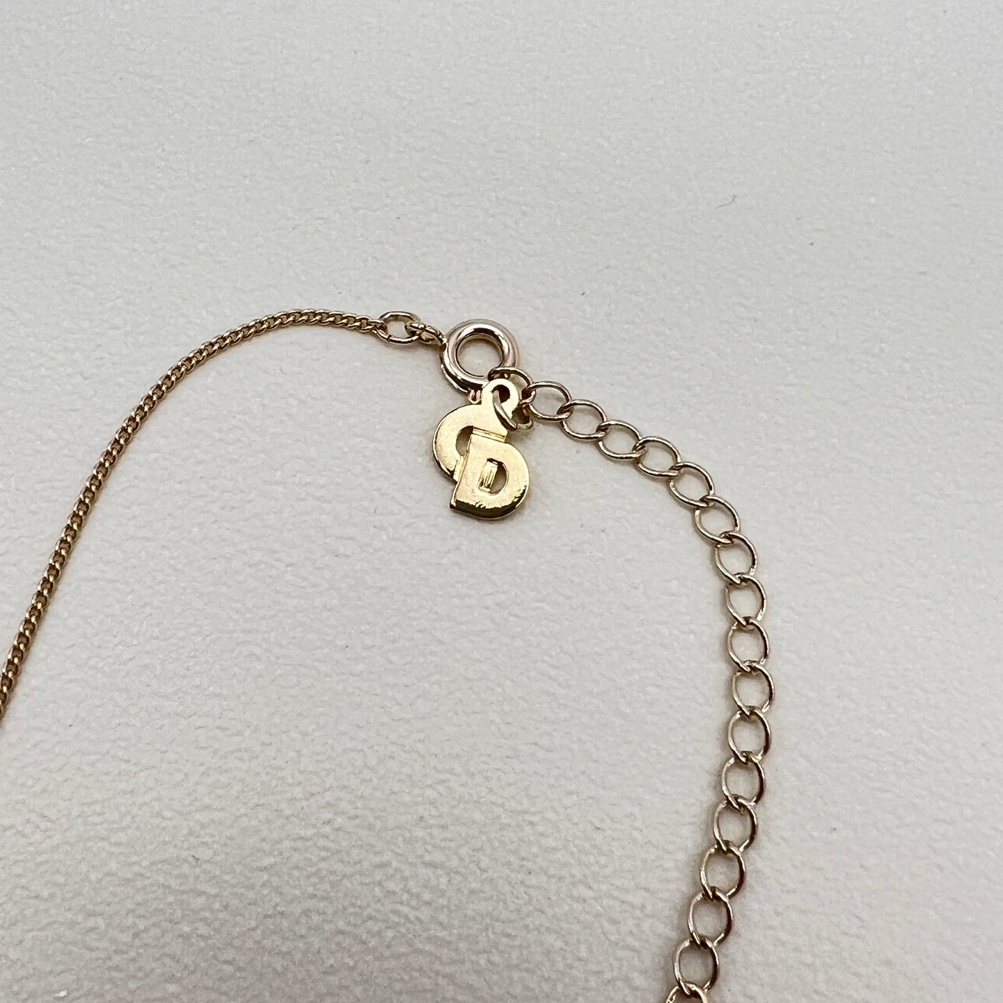 Christian Dior Vintage Black CD Logo Golden Necklace