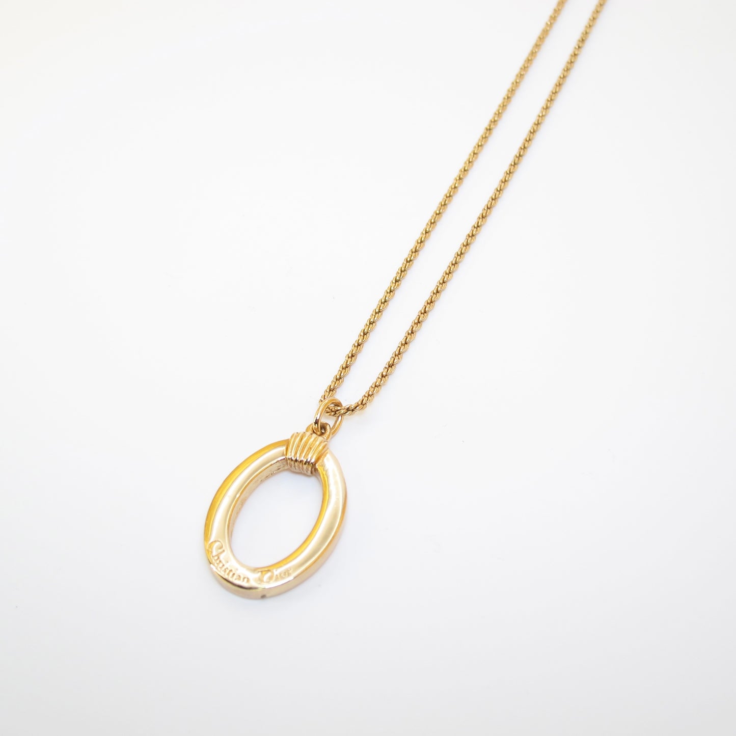Christian Dior Vintage Christian Dior Logo on Letter O Golden Necklace