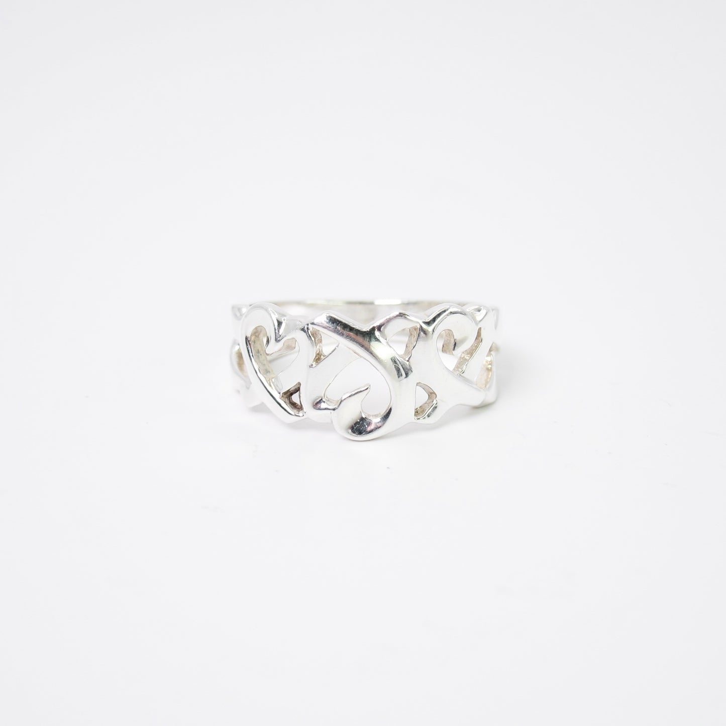 Tiffany Vintage Loving Heart 925 Silver Ring #11