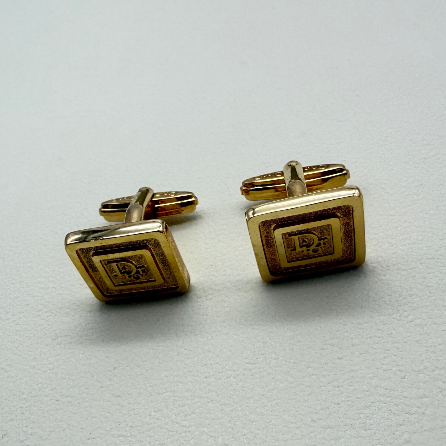 Christian Dior Vintage Dior Logo in Square Shape Cufflinks