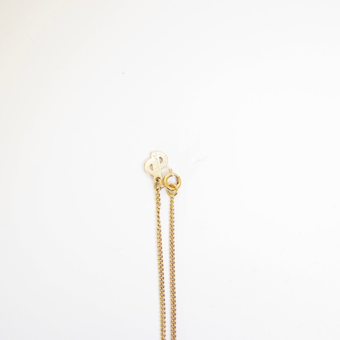 Christian Dior Vintage CD Logo in Hexagon Golden Necklace