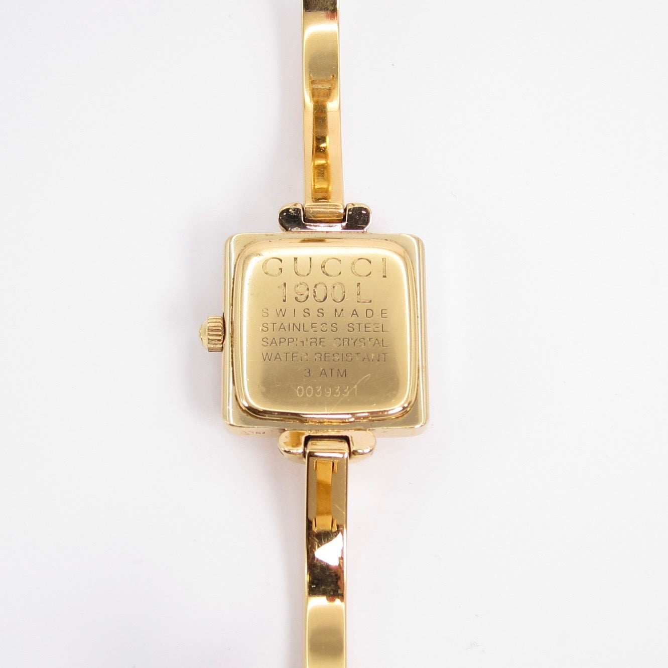 Gucci Vintage Square White Face Golden Bangle Watch