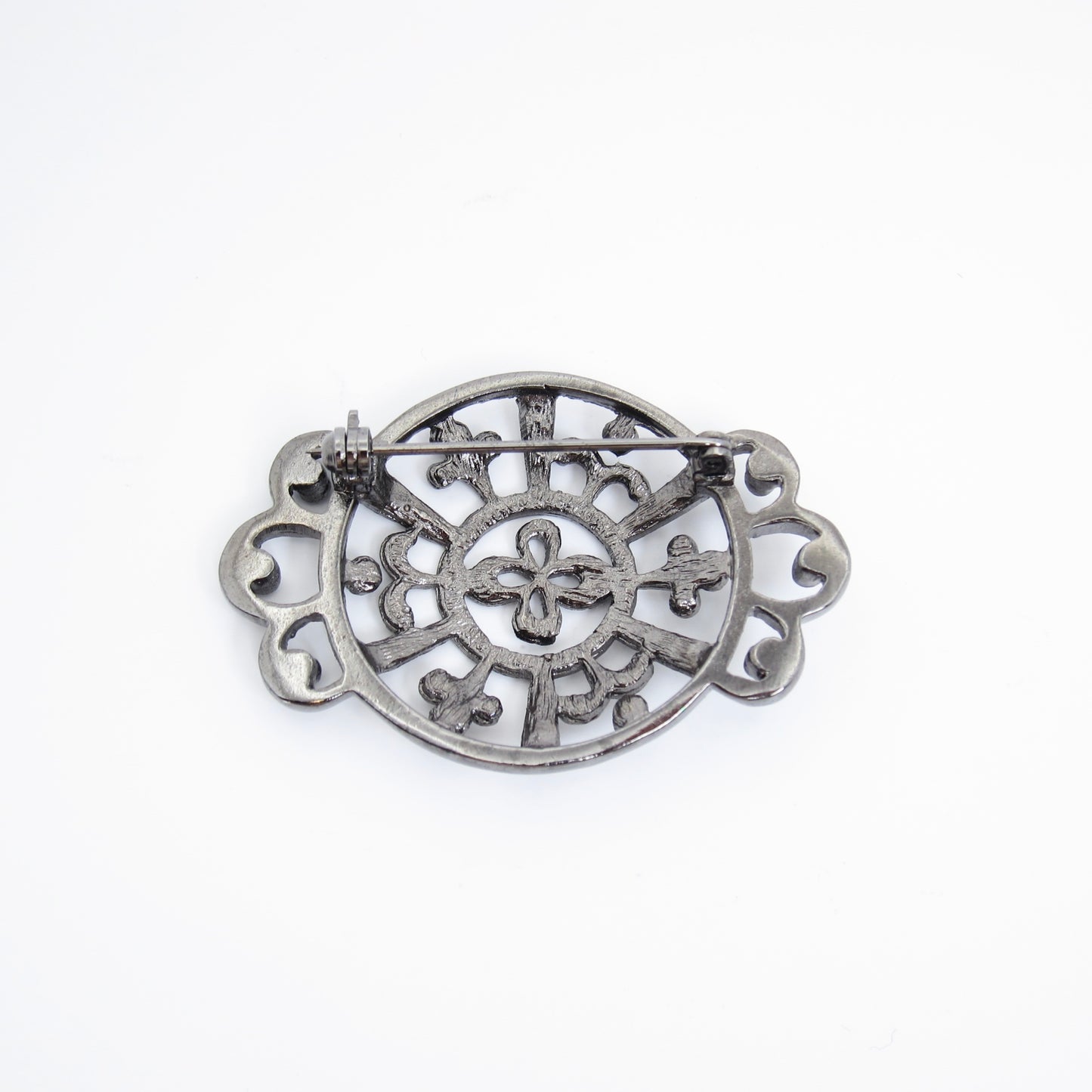 Christian Dior Vintage Stylish Round and Black Brooch