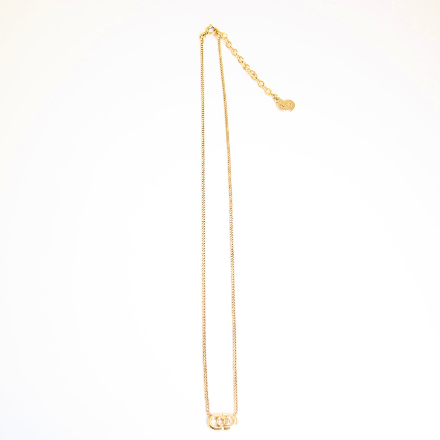 Christian Dior Vintage CD Logo Golden Necklace