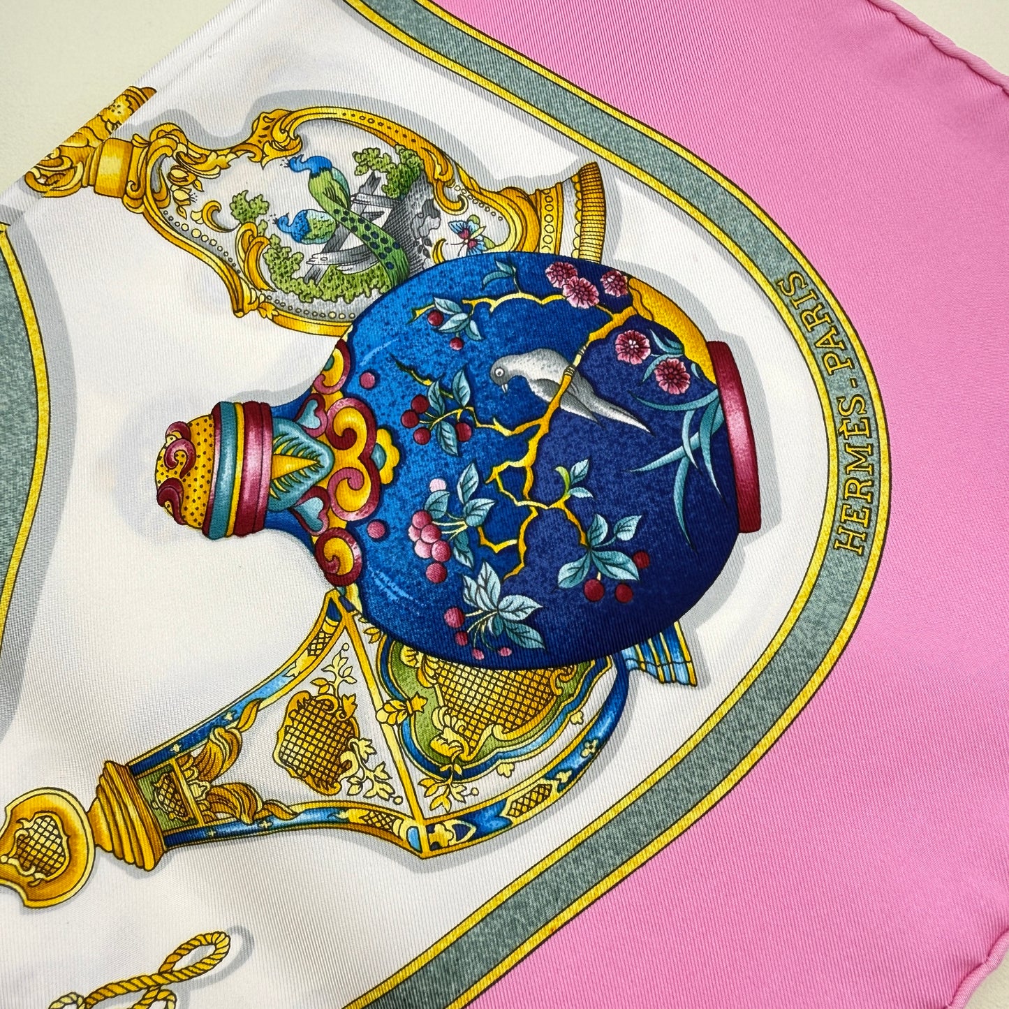 Hermes Vintage Bottle Motif Scarf