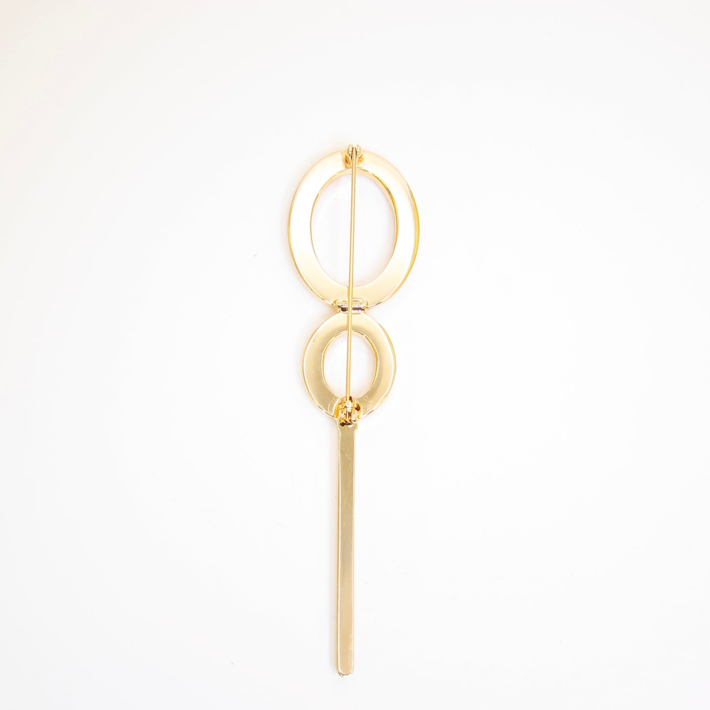 Christian Dior Vintage Double O with Rhinestone Golden Brooch