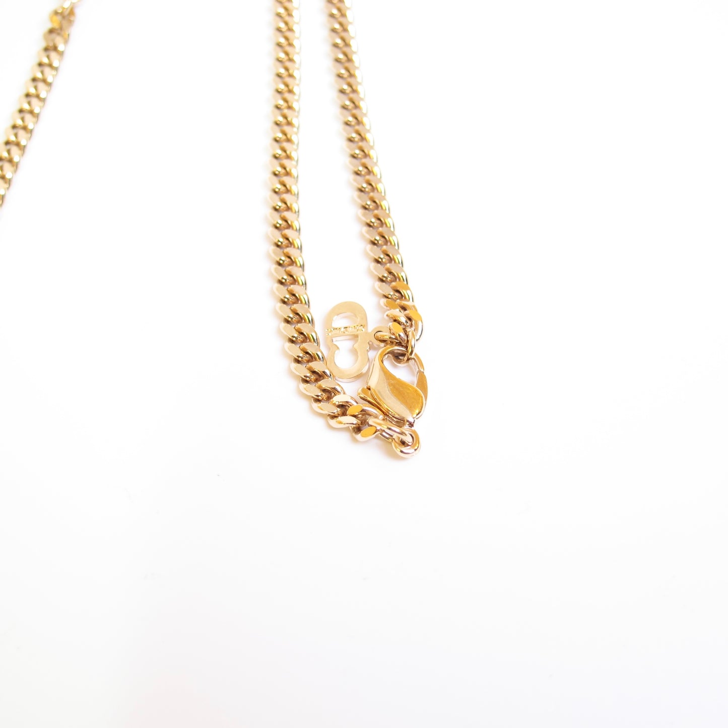 Christian Dior Vintage CD Logo Golden Long Necklace