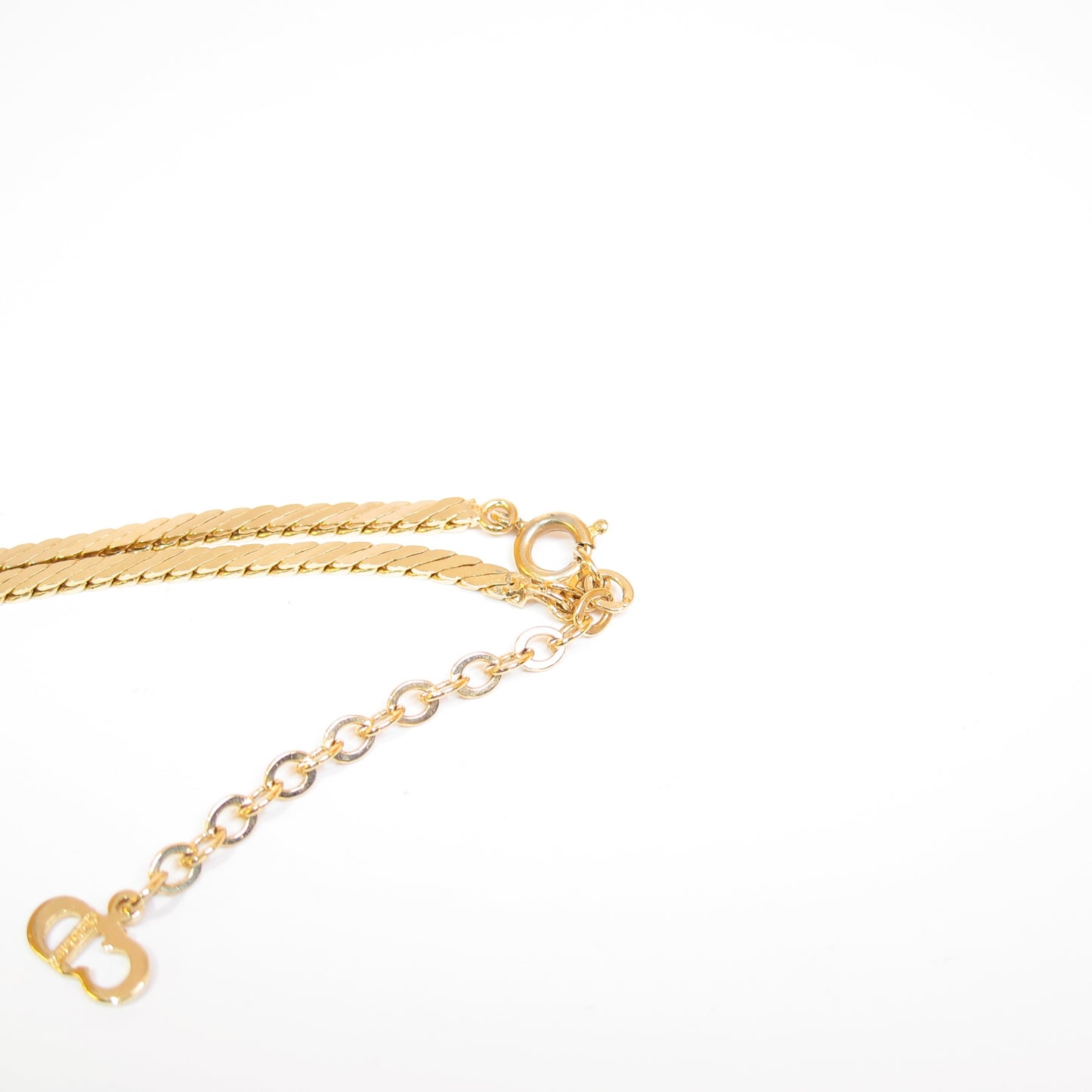 Christian Dior Vintage Triangle Shape with Rhinestone Golden Necklace