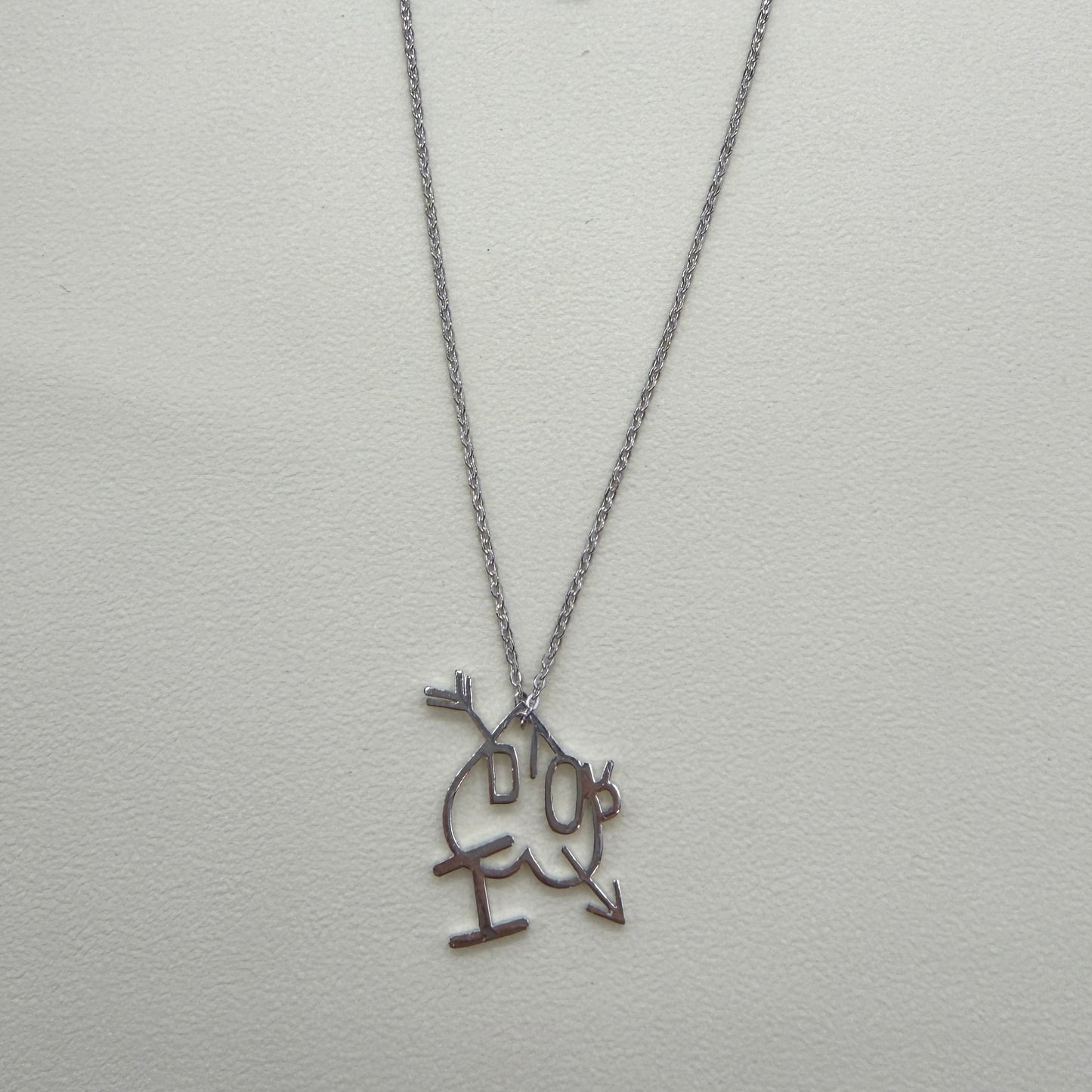 Christian Dior Vintage I Love Dior Silver Necklace