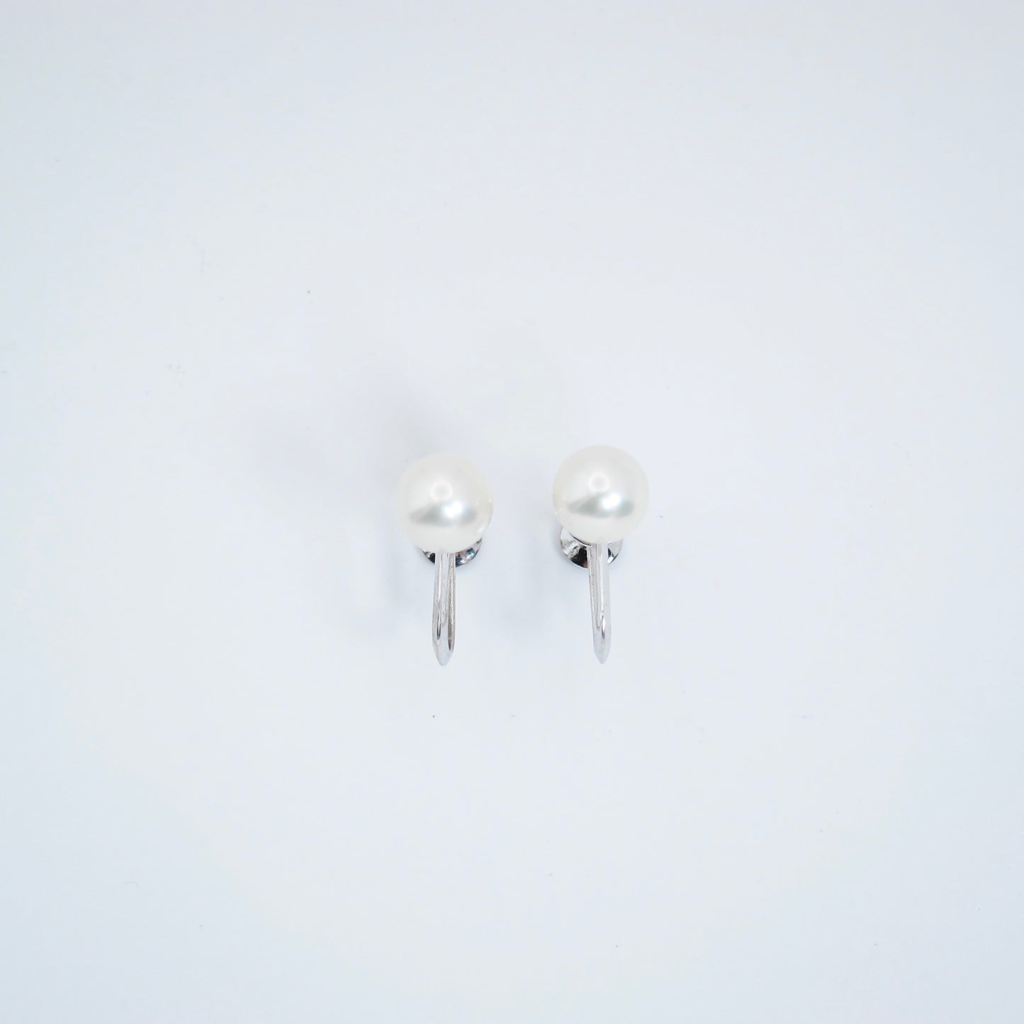 Mikimoto Vintage Akoya Pearl 14K White Gold Clip-on Earrings