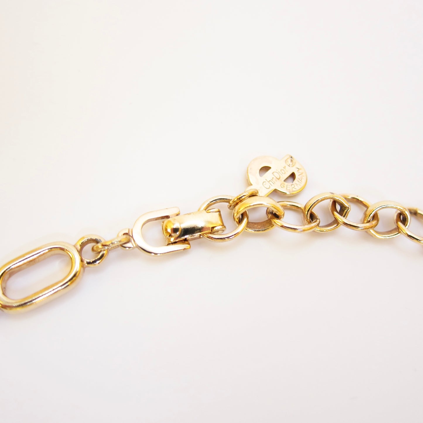 Christian Dior Vintage CD Logo Golden Necklace