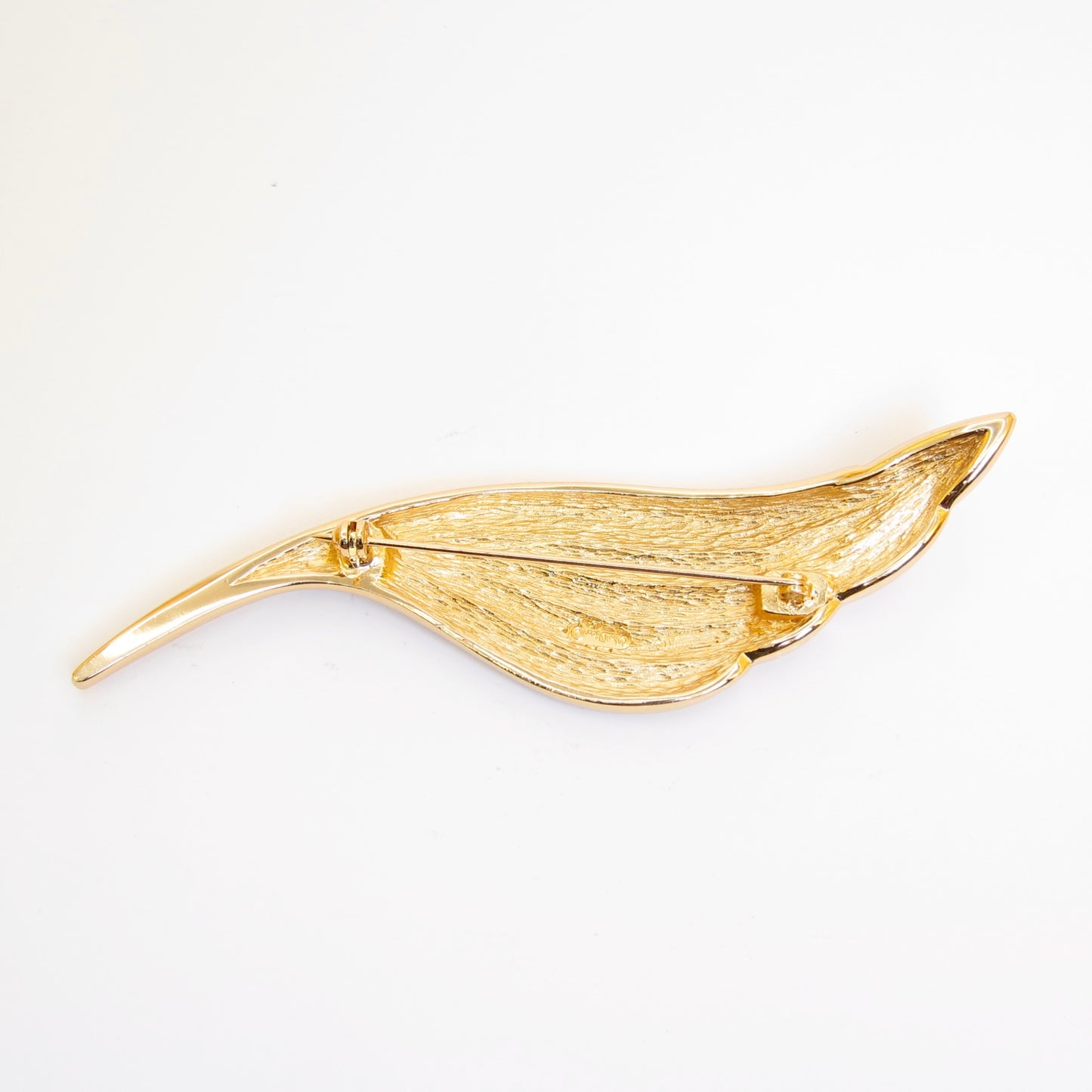 Christian Dior Vintage Feather Motif Golden Brooch