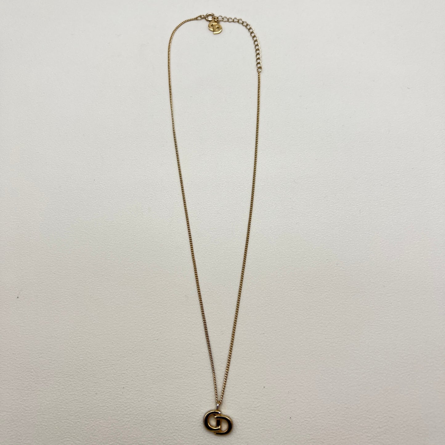 Christian Dior Vintage Black CD Logo Golden Necklace