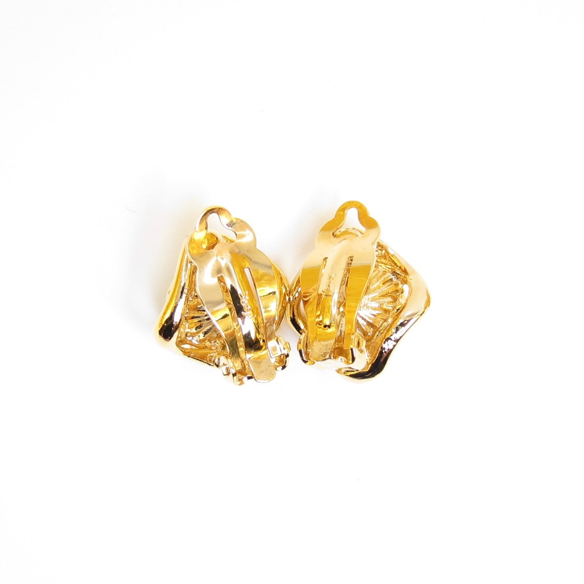Yves Saint Laurent Gold-Plated Clear Stone Clip-On Earrings