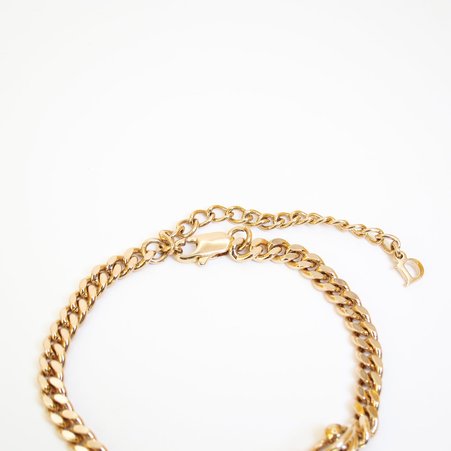Christian Dior Vintage Dior Logo in Red and Golden Bracelet