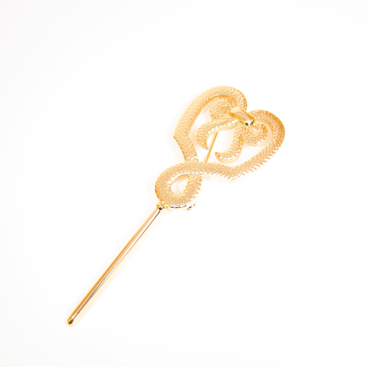 Christian Dior Vintage Ribbon Key Motif Golden Brooch