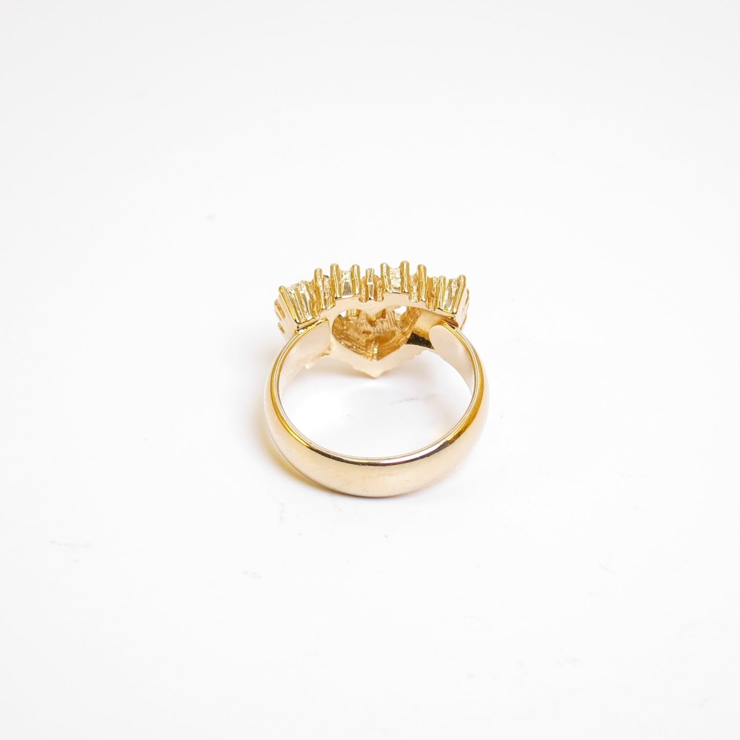 Christian Dior Vintage Dior Logo in Heart Ribbon Golden Ring