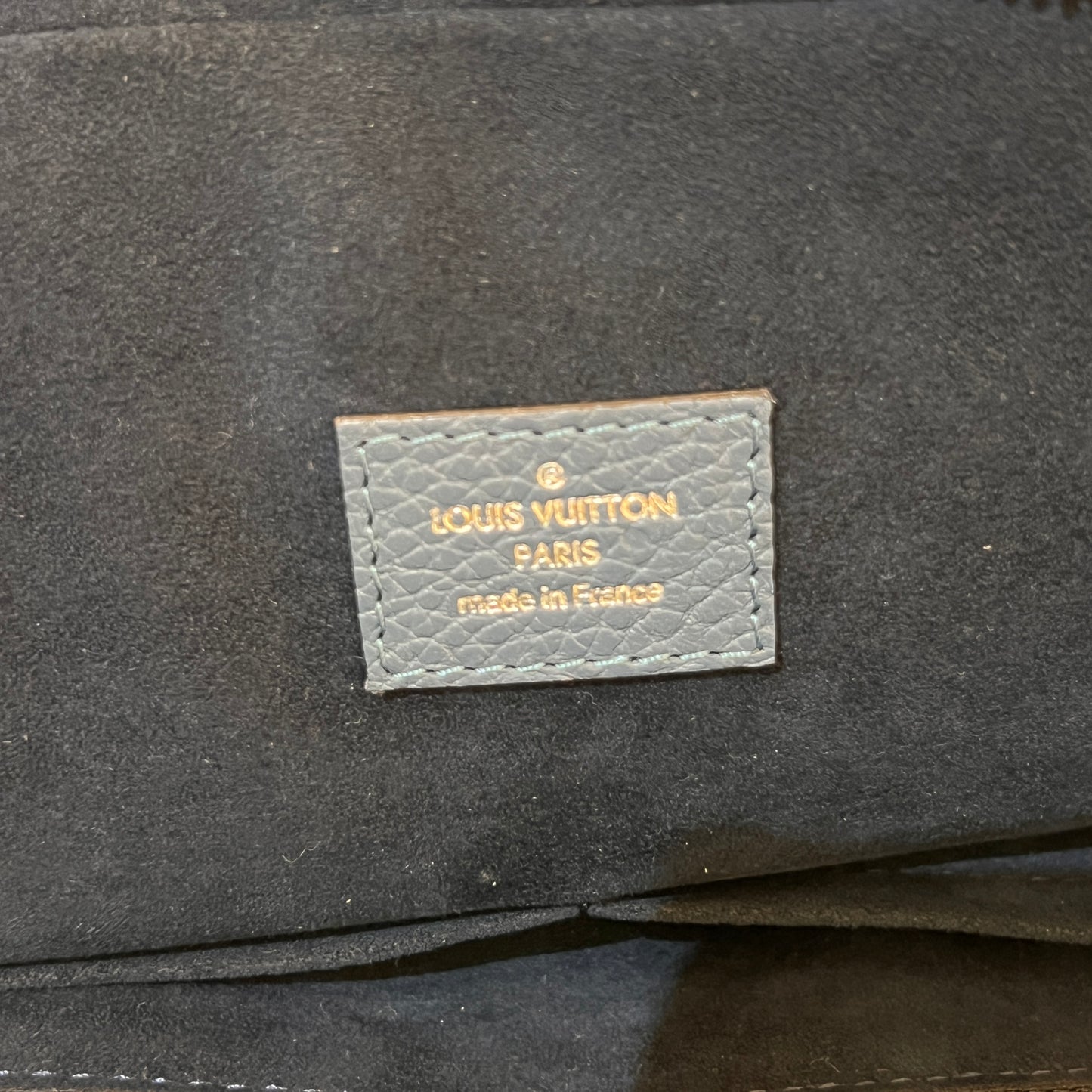 Louis Vuitton Vintage Blue Grained Leather Structured Briefcase Shoulder Bag