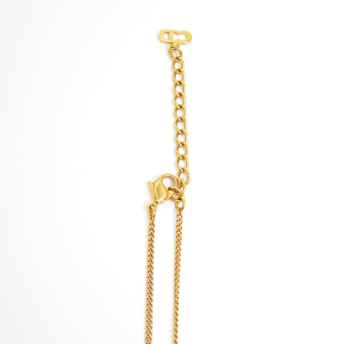 Christian Dior Vintage Open Heart D Logo Gold-Tone Necklace, 43cm