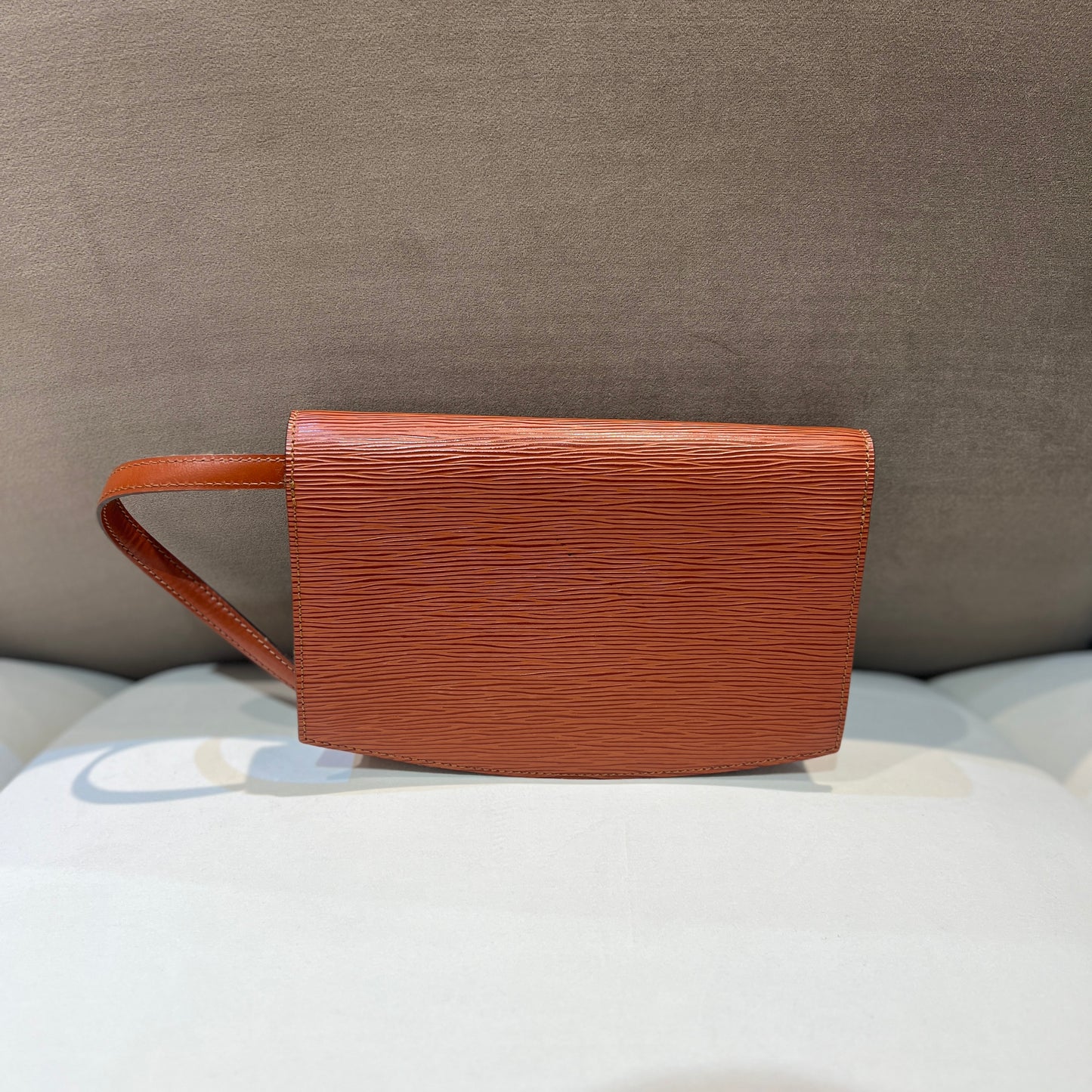 Louis Vuitton Vintage Golden Turn Lock Brown Epi Prebourg Shoulder Bag