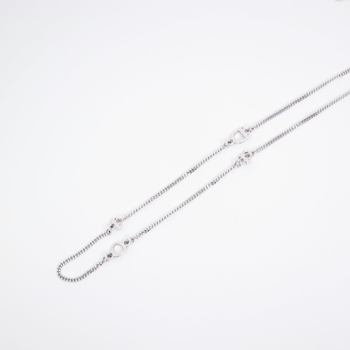 Christian Dior Vintage Dior Logo Silver Necklace