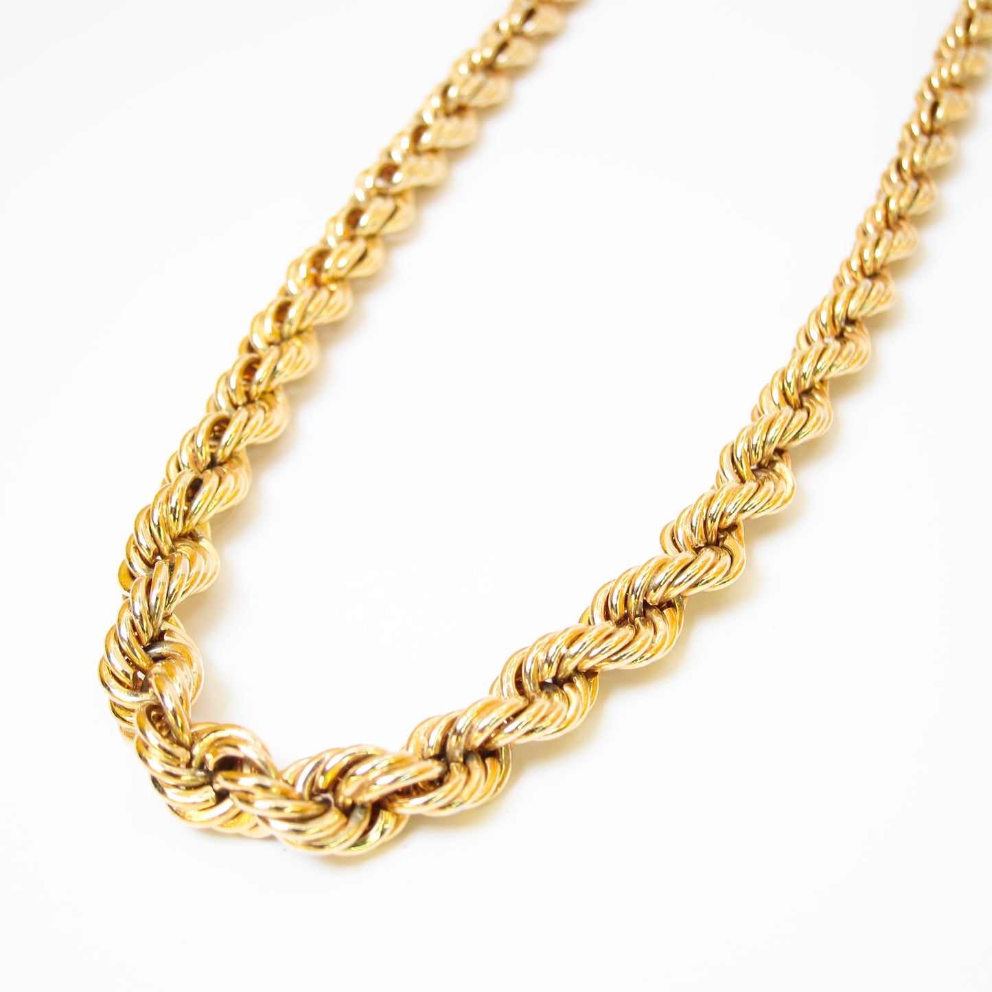 Christian Dior Vintage Twisted Golden Long Chain Necklace