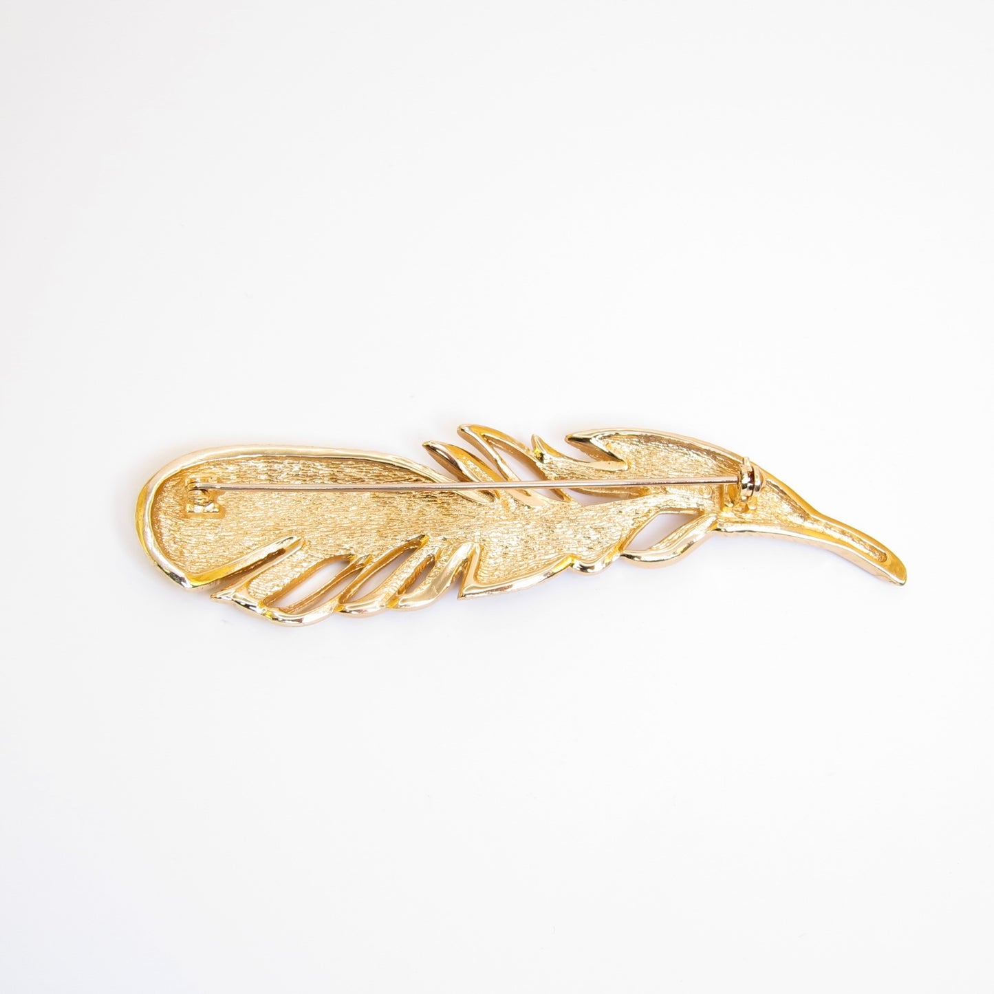 Christian Dior Vintage Feather Motif Golden Brooch