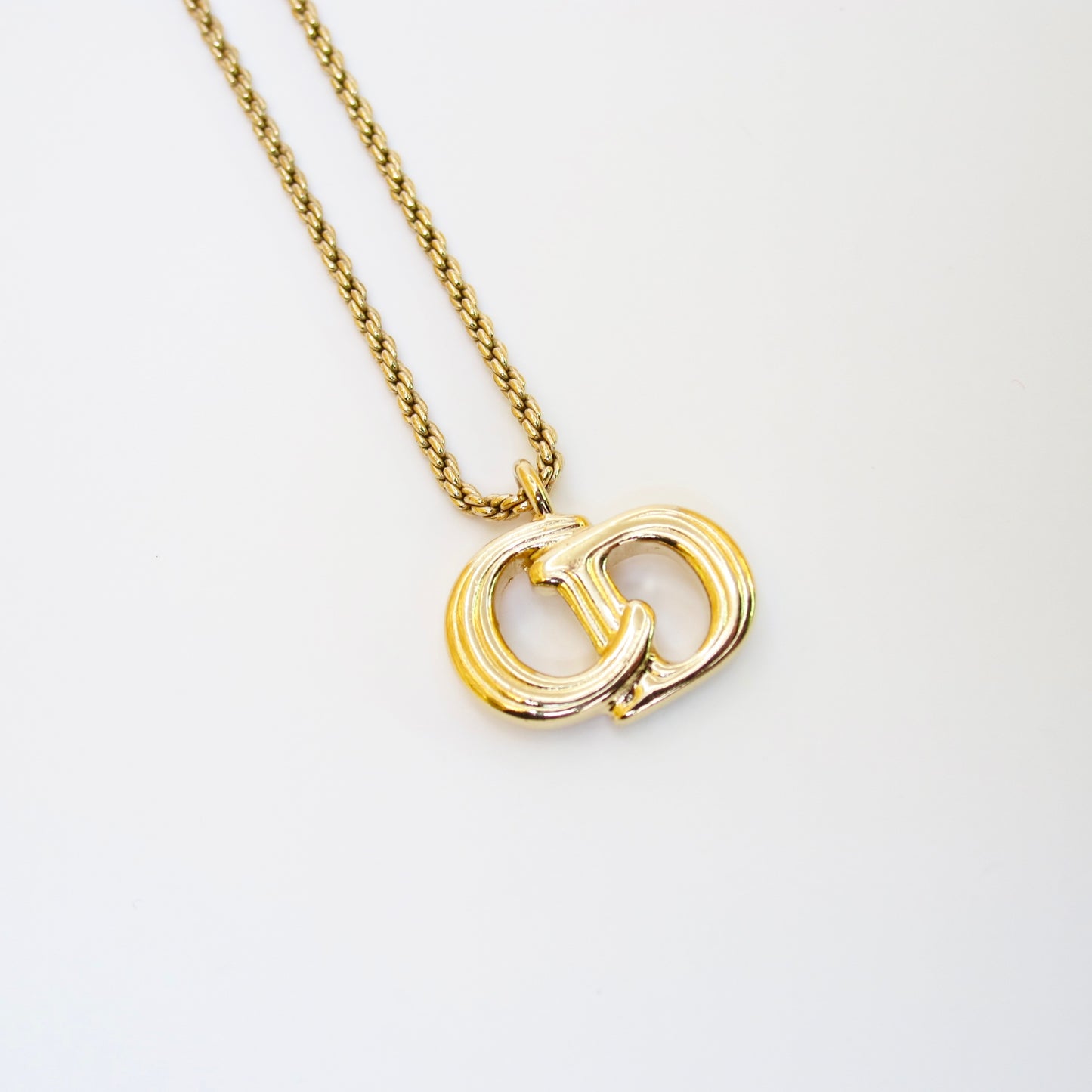Christian Dior Vintage CD Logo Golden Necklace