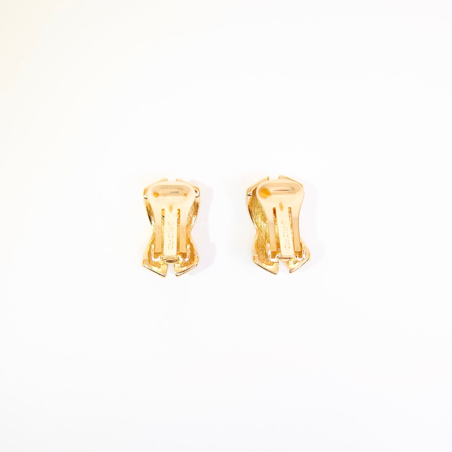 Christian Dior Vintage Cross with Rhinestone Golden Clip-on Earrings