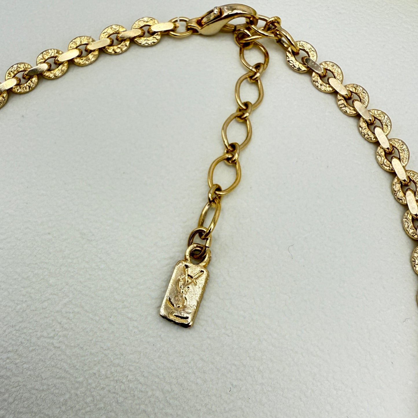 Yves Saint Laurent Vintage Black Stone and Golden Necklace