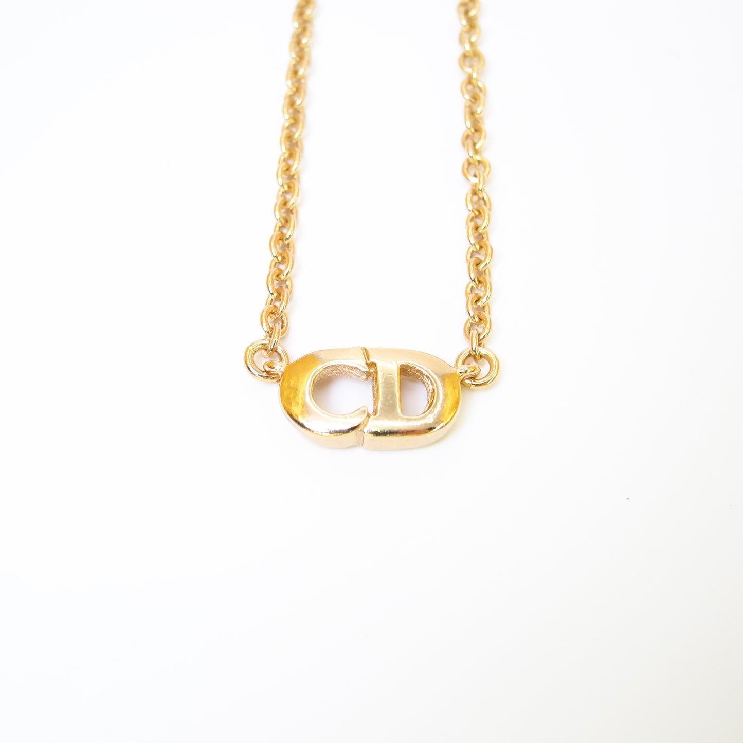 Christian Dior Vintage CD Logo Golden Necklace