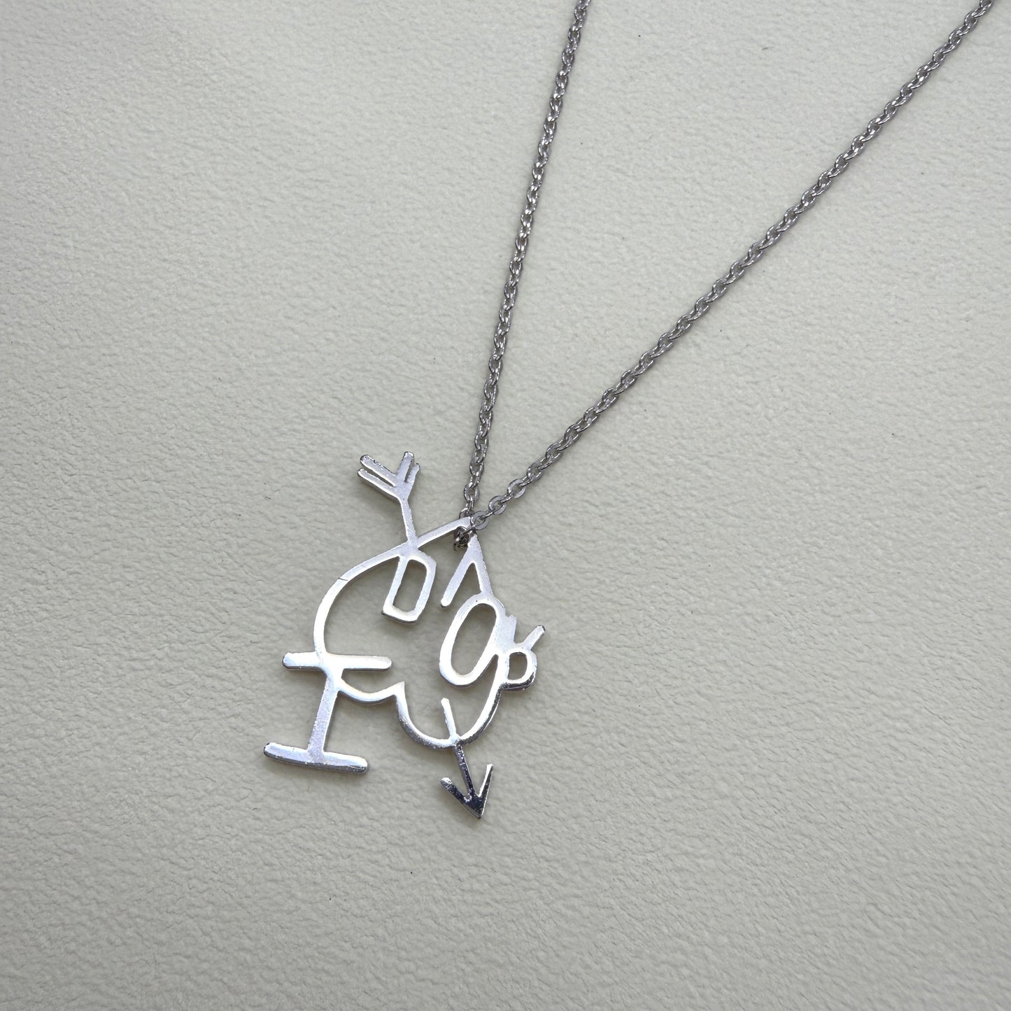 Christian Dior Vintage I Love Dior Silver Necklace
