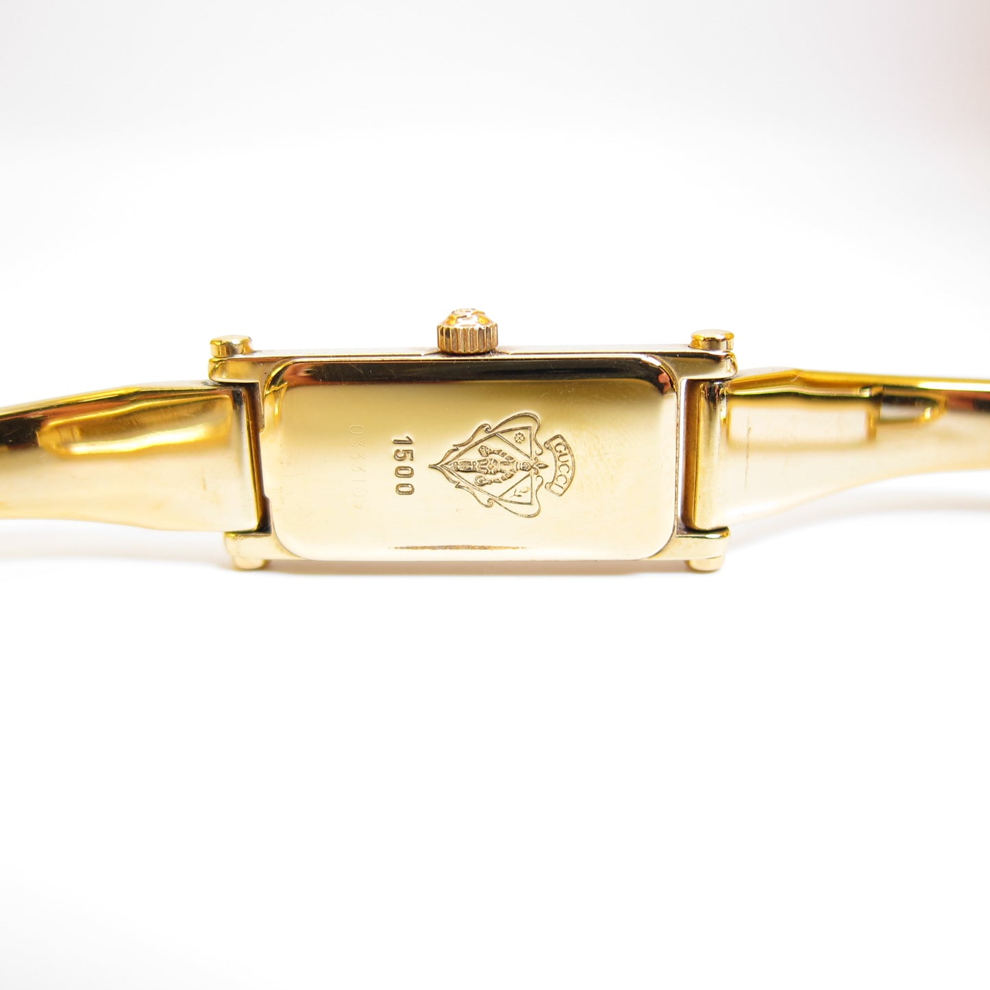 Gucci Vintage Rectangle Golden Face Bangle Watch