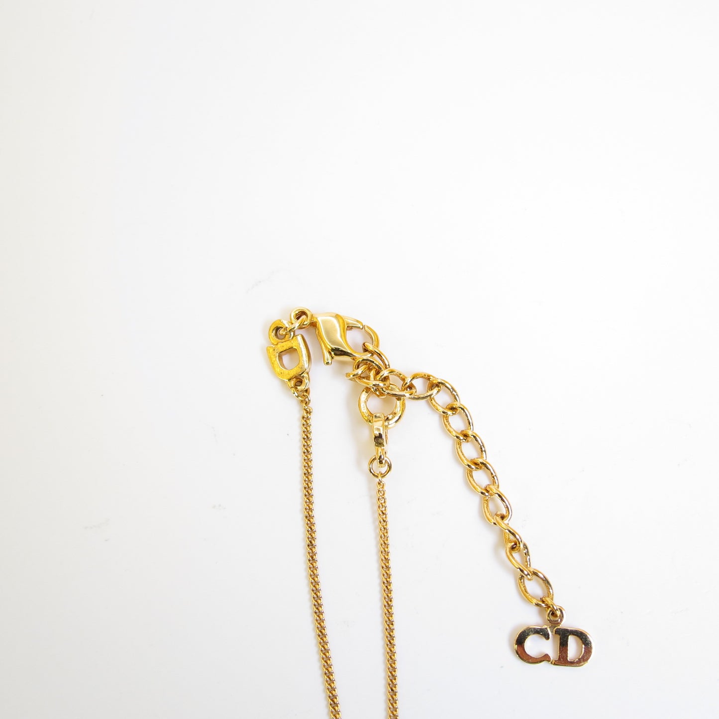 Christian Dior Vintage Dior Logo Red Enamelled Tag Golden Bracelet