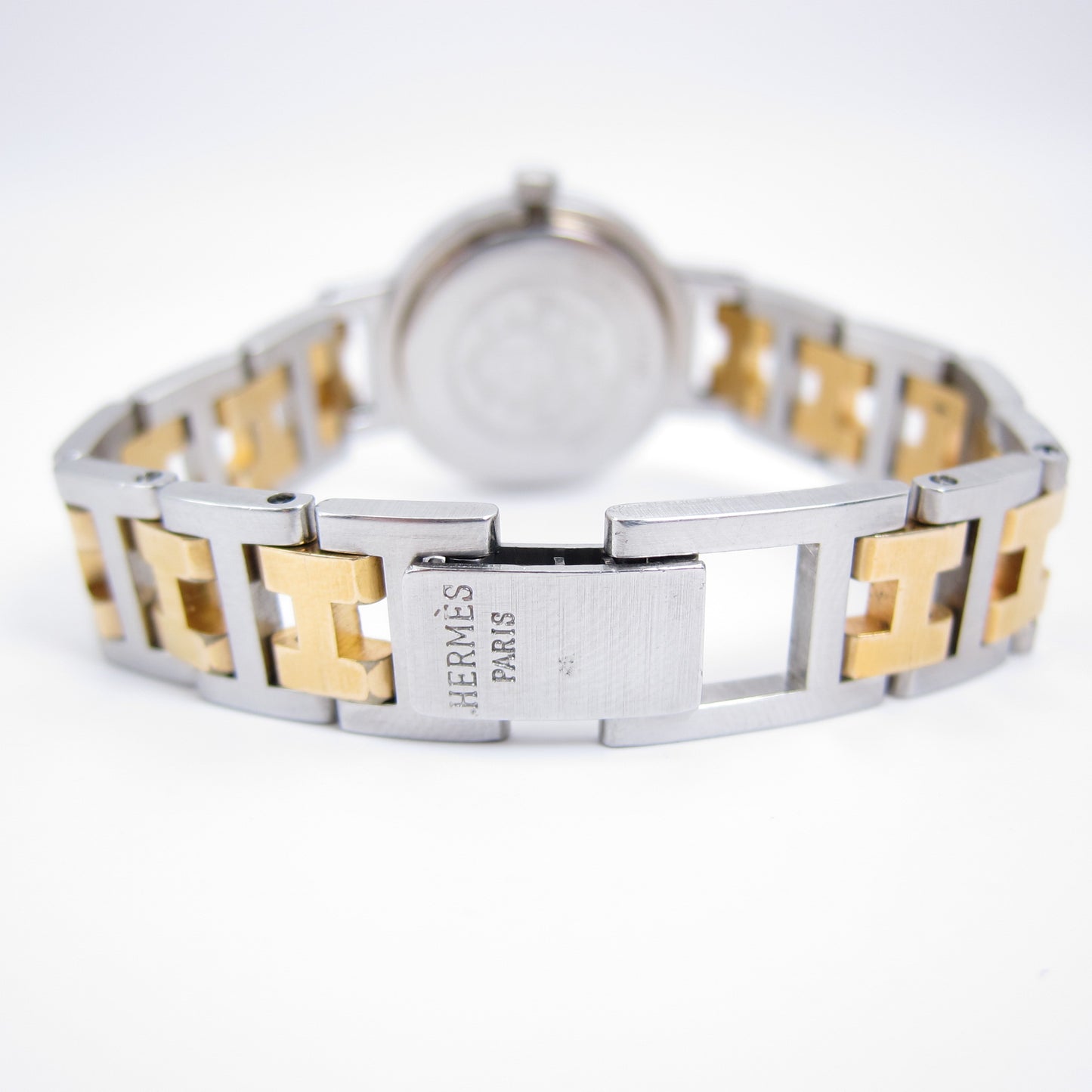 Hermes Vintage Clipper White Face with Date and H Bracelet Ladies Watch