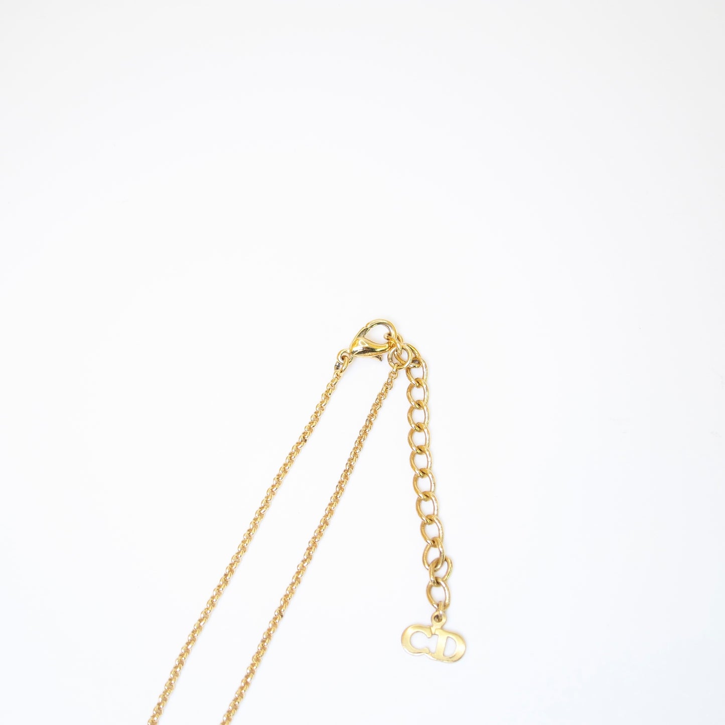 Christian Dior Vintage CD Logo on Cube Golden Necklace