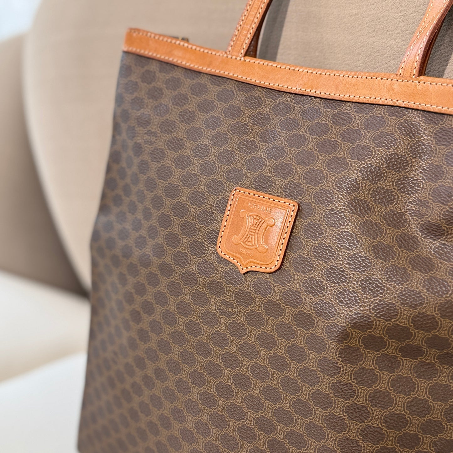 Celine Macadam Brown Tote Bag