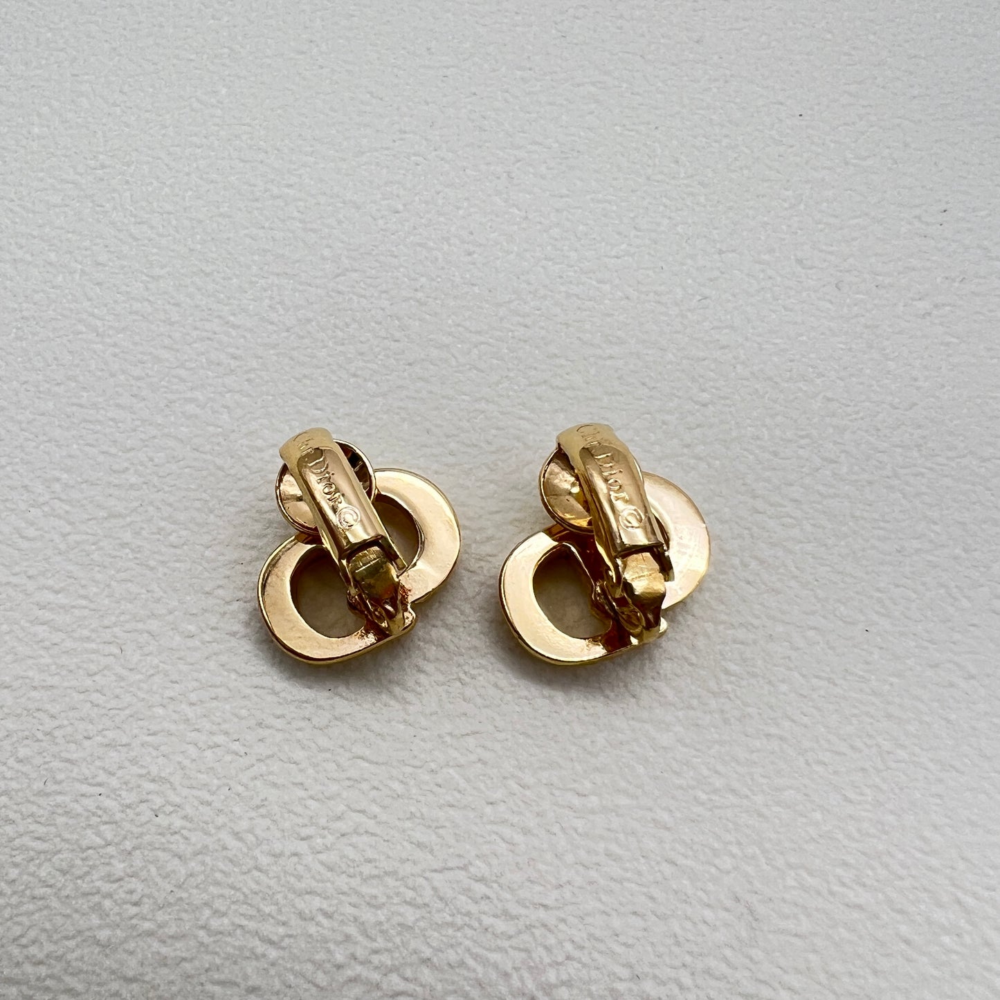 Christian Dior Vintage CD Logo Golden Clip-on Earrings