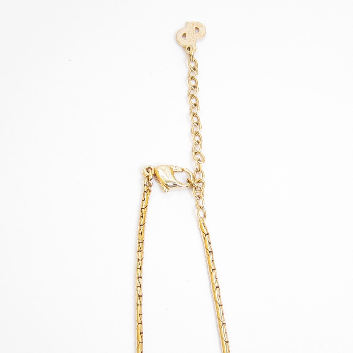 Christian Dior Vintage Dior Logo on Rhombus Black and Golden Necklace