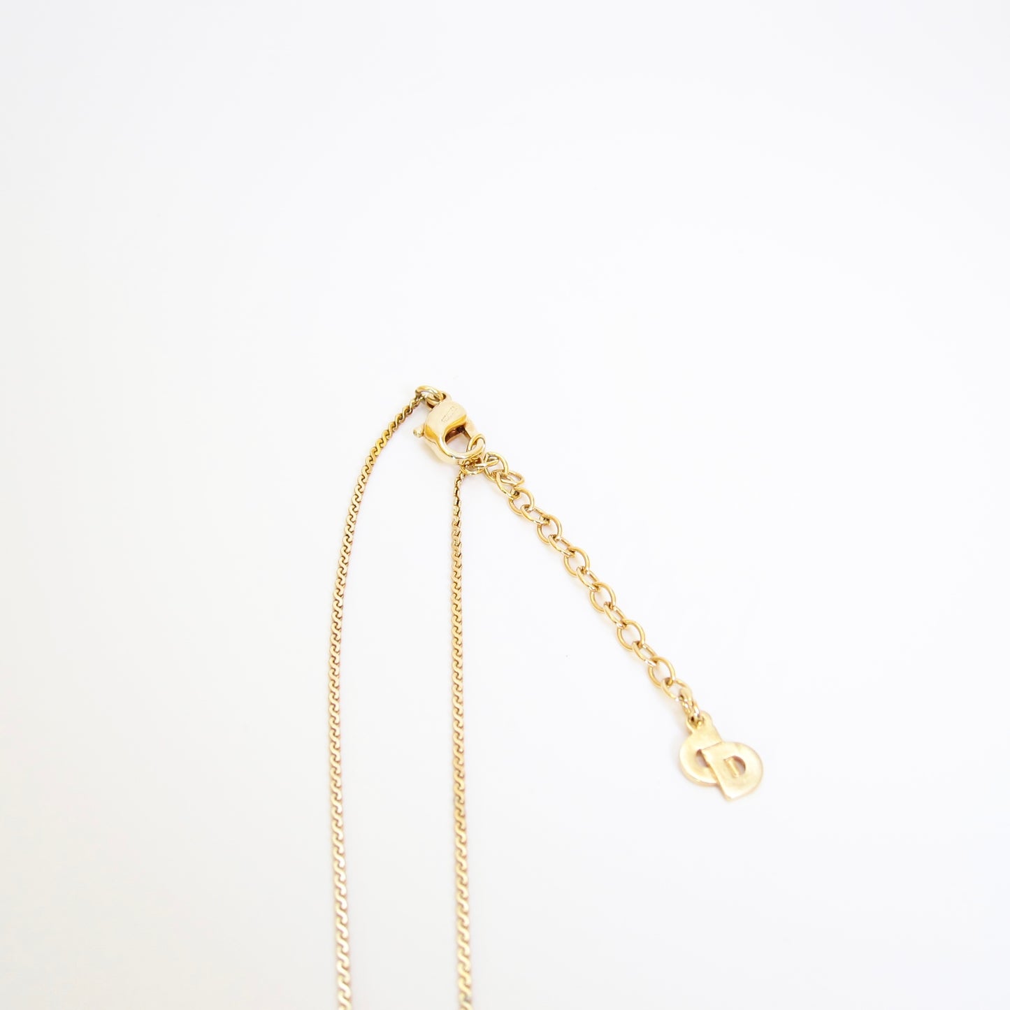 Christian Dior Vintage Flower Motif Pearl and Rhinestone Golden Necklace