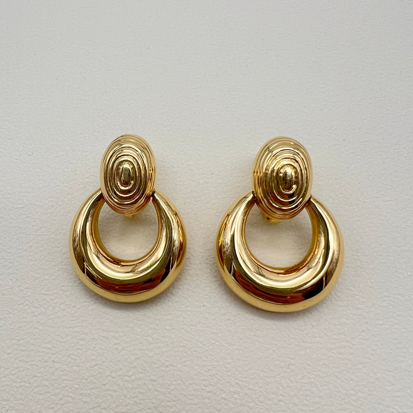 Yves Saint Laurent Vintage Stylish Golden Clip-on Earrings